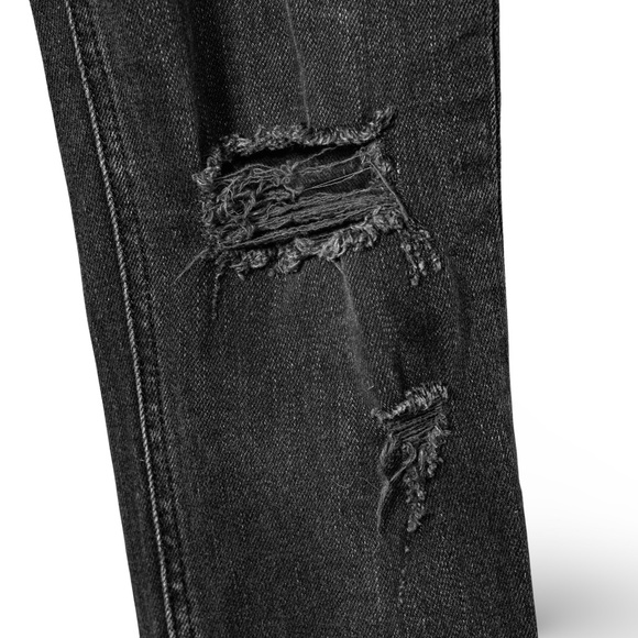 RAG & BONE Women's Skinny Rock Holes Jeans (W1502K302); Black; Size 26 - Picture 4 of 16